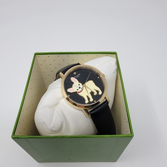 Kate Spade french bulldog watch (black)